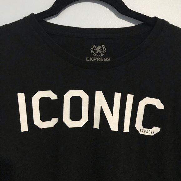 EXPRESS Medium Black Tee - Picture 2 of 3